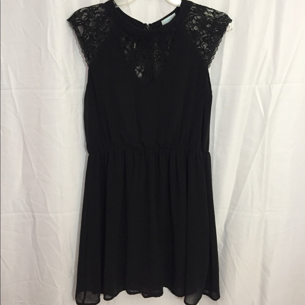 Black Lace Dress with See Thru Back